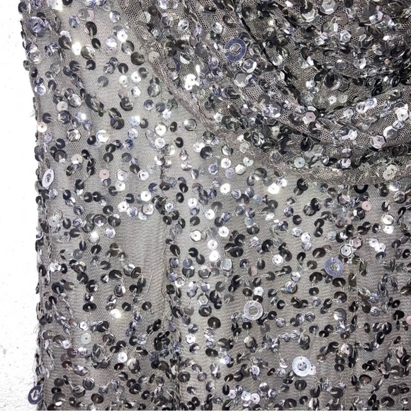 Adrianna  Papell Gown grey size 8 Great wedding, prom or night out! - Picture 6 of 7